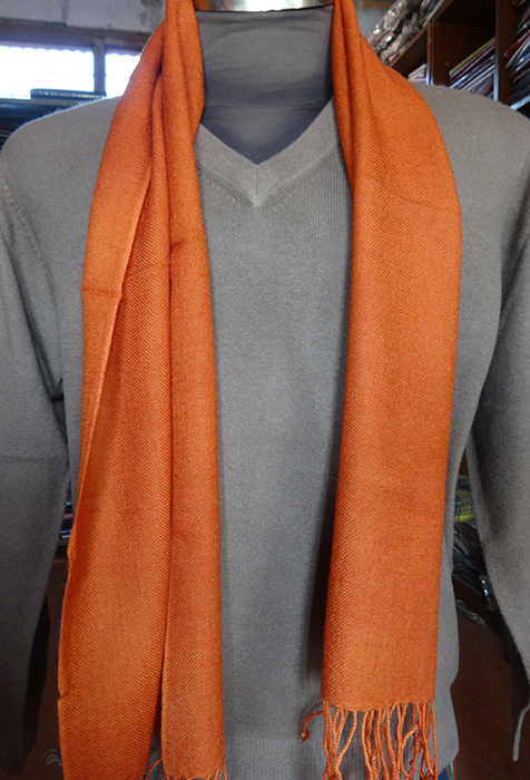 100% Pashmina Orange Muffler 