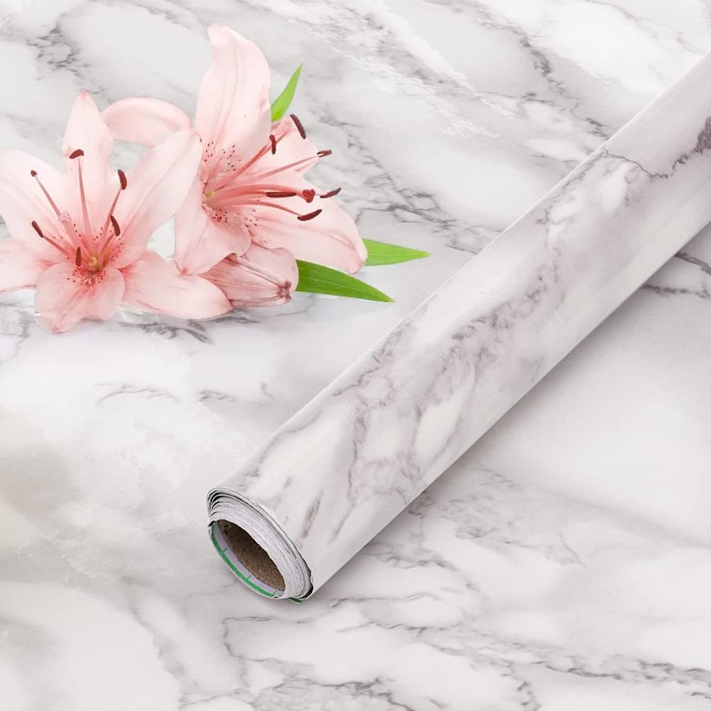 White Marble Wrap Granite Wallpaper sticker (60cm x 2cm)-2pcs