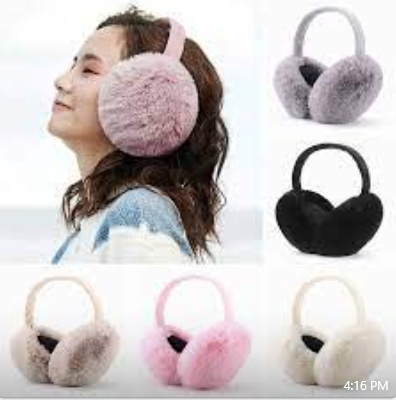 Unisex Winter Warm Rex Rabbit Fur Earmuffs Girls Ear Muffle Earflap Ear Cover Double Sided 
