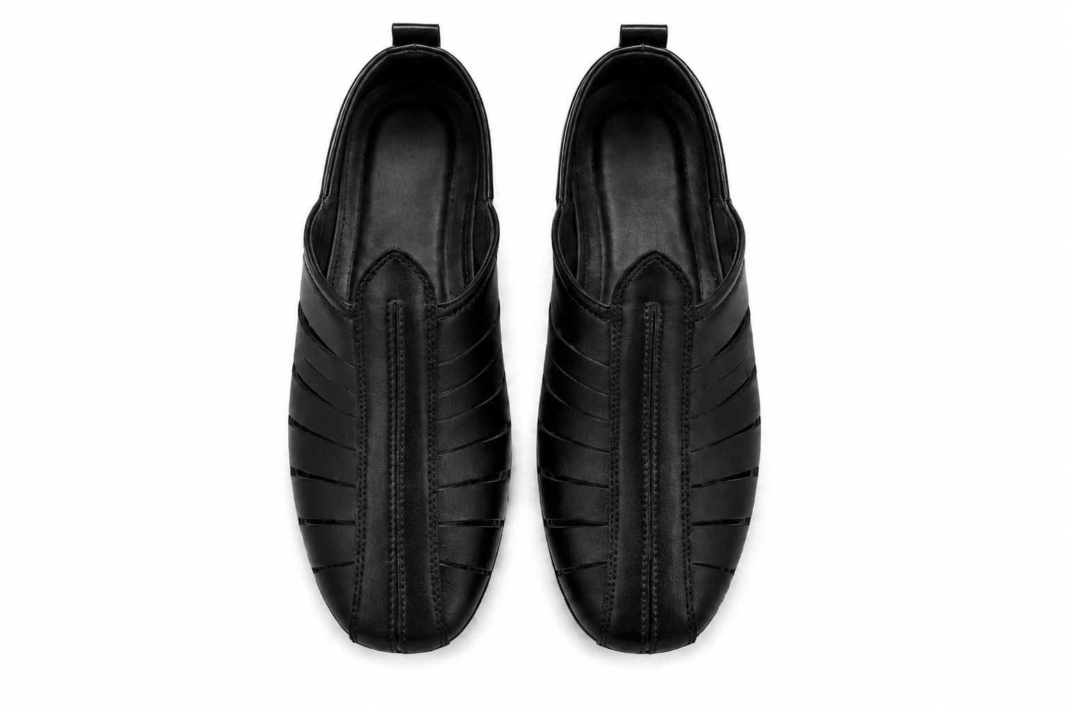 RUN Black Sandals & Slippers for Men 