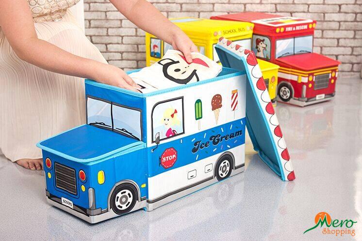 Foldable Bus Shape cloth Storage box for children