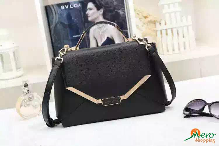 Black Color Bag With Golden Metal 