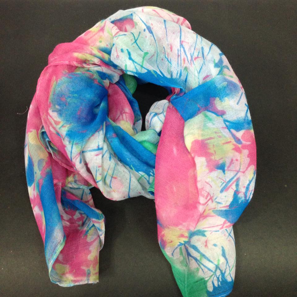 Blue & Pink Mixed Thin Scarf