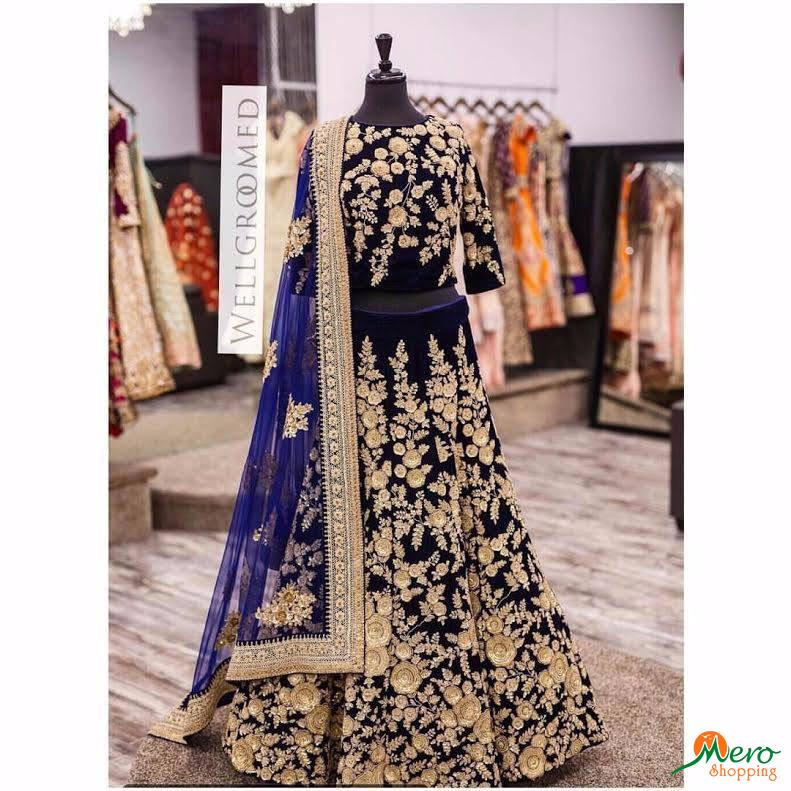 Dark Blue Designer Bollywood Lehenga Choli 