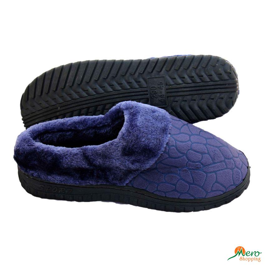 Dark Blue Half Boot Fur Slipper (Design No. 5) 