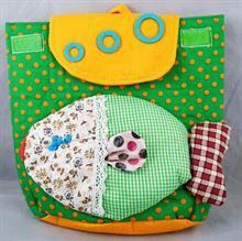 Cute Green Fish Character Kids School Bag 