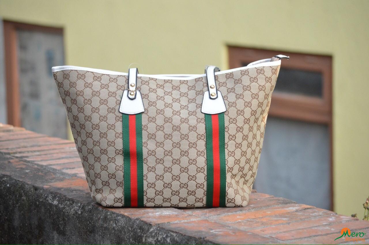 Gucci Bag with white white strap 