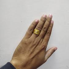 Adjustable Size 6 Line Panchdhatu Berwa Ring For Men 