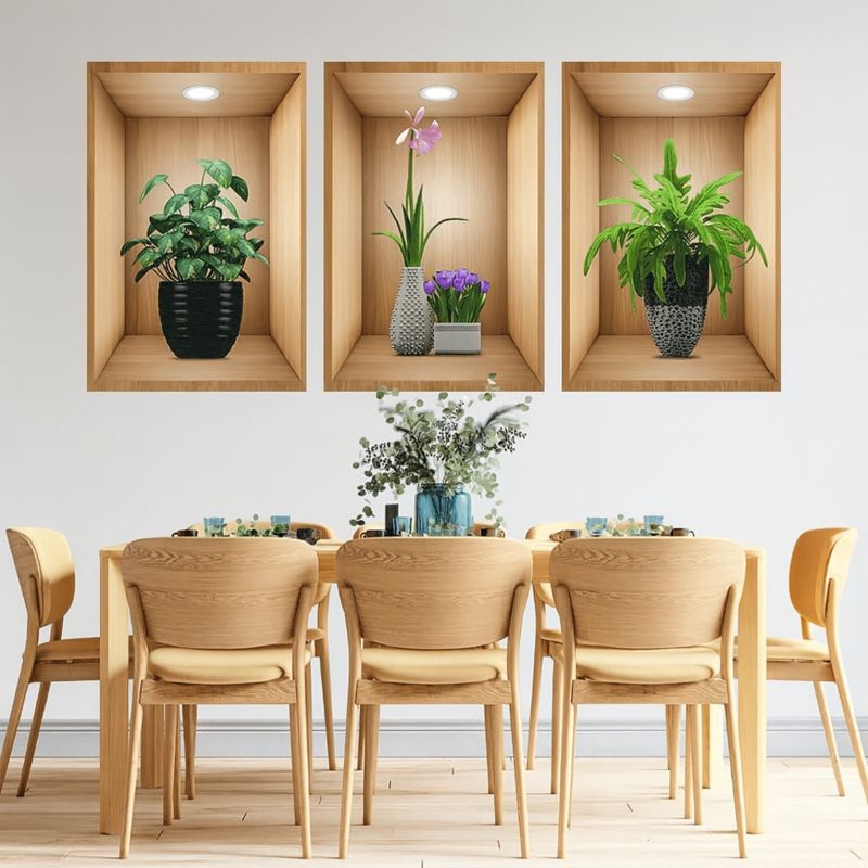  6pcs 3D Decorative Wall Stickers for Home Decor 