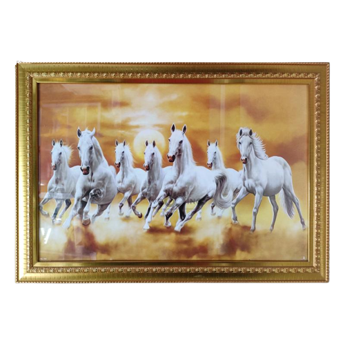 Seven Horses Painting with frame 