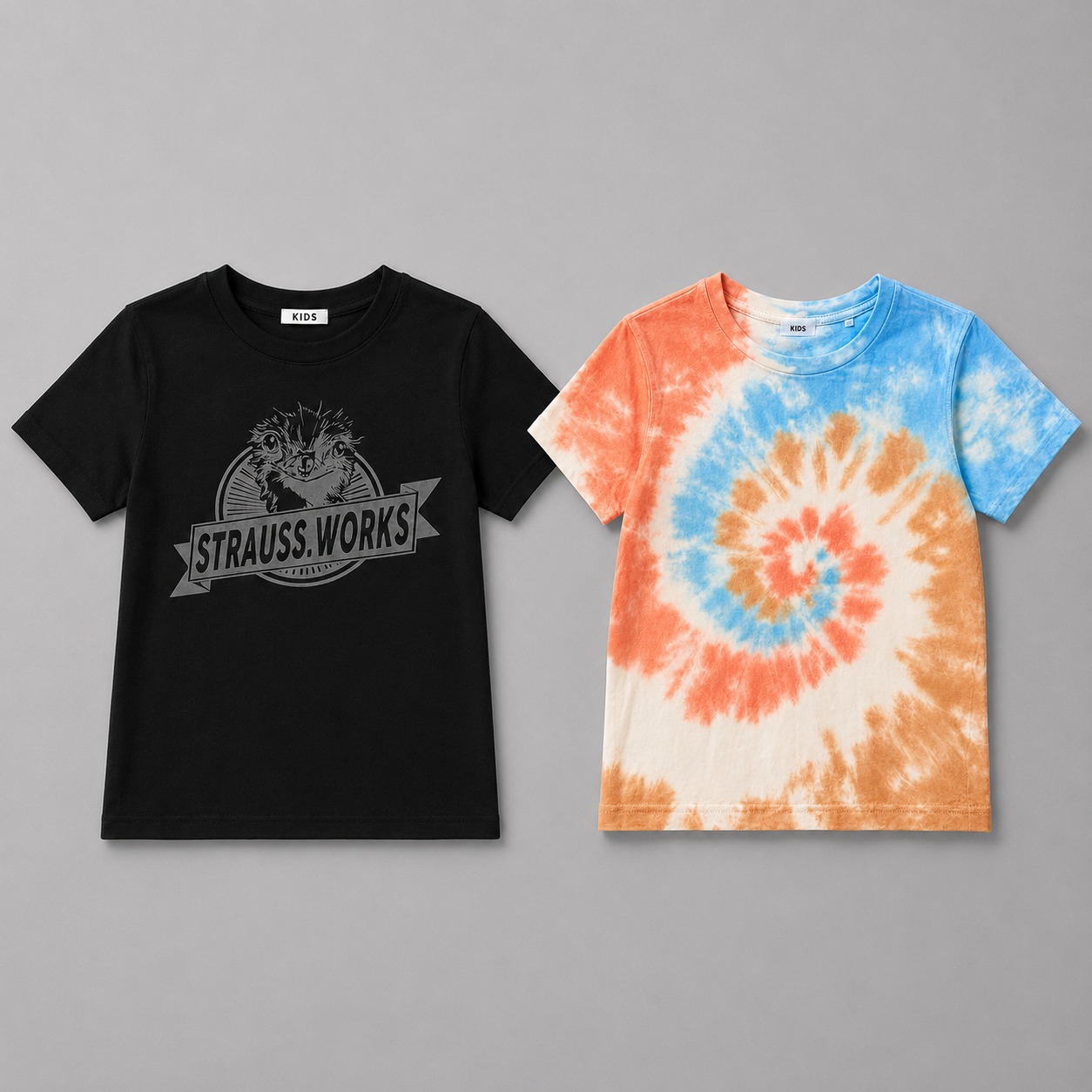 2 Pcs Colorful Printed Kids T-Shirts 