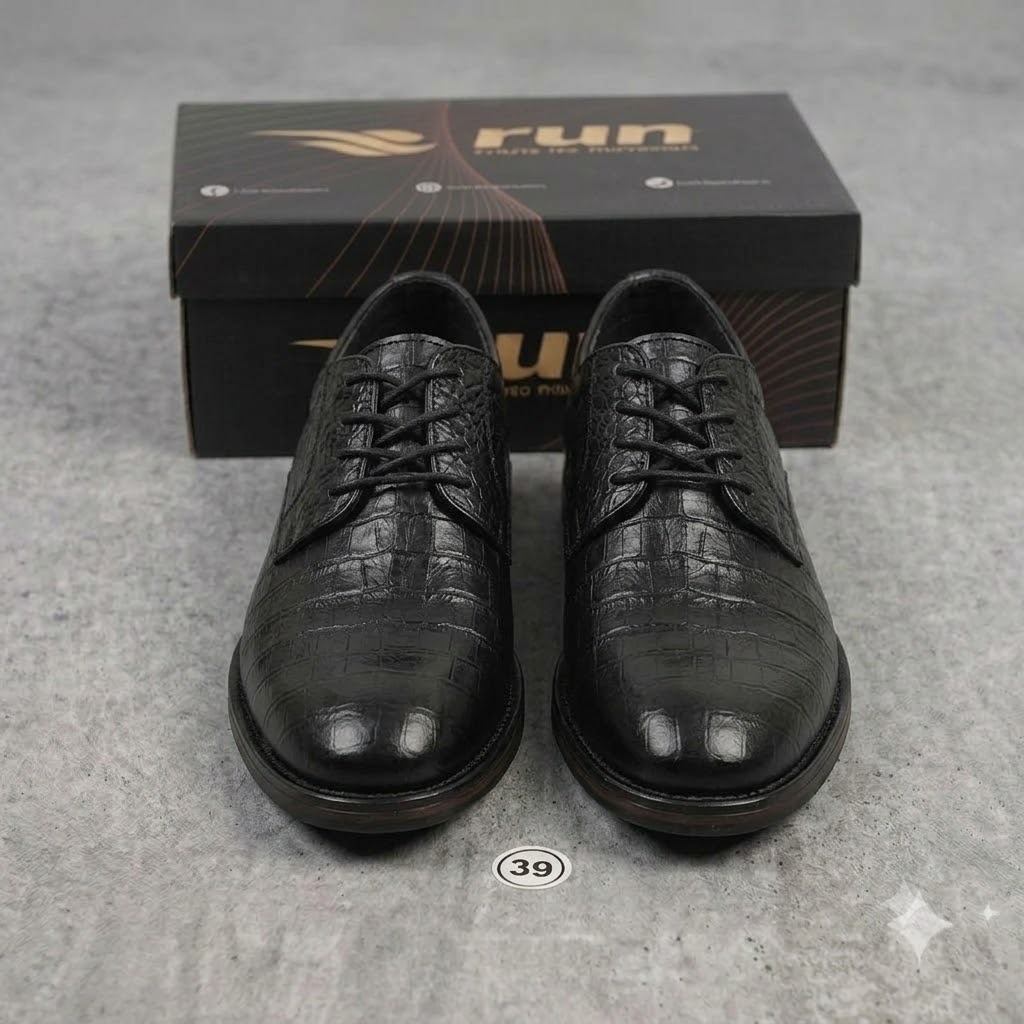 RUN ART 2290 Black Formal Shoes for Men 