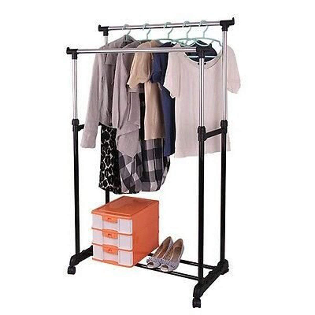 Double Pole Telescopic Clothes Rack