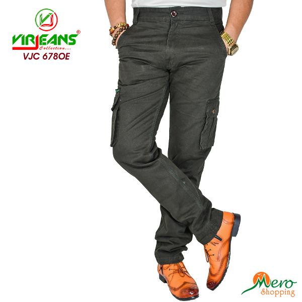 Buy Virjeans Cotton Twill Cargo Box Pant VJC 678 Grey in kathmandu