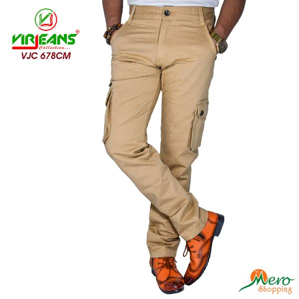 Buy Virjeans Cotton Twill Cargo Box Pant VJC 678 Grey in kathmandu
