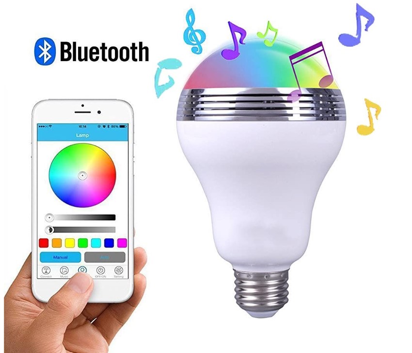 Bluetooth Speaker Led Light, Wireless E27 Smart LED Light Bulbs Lamp Lighting with RGB Color Changing/Music Player/Smartphone App Controlled for Home