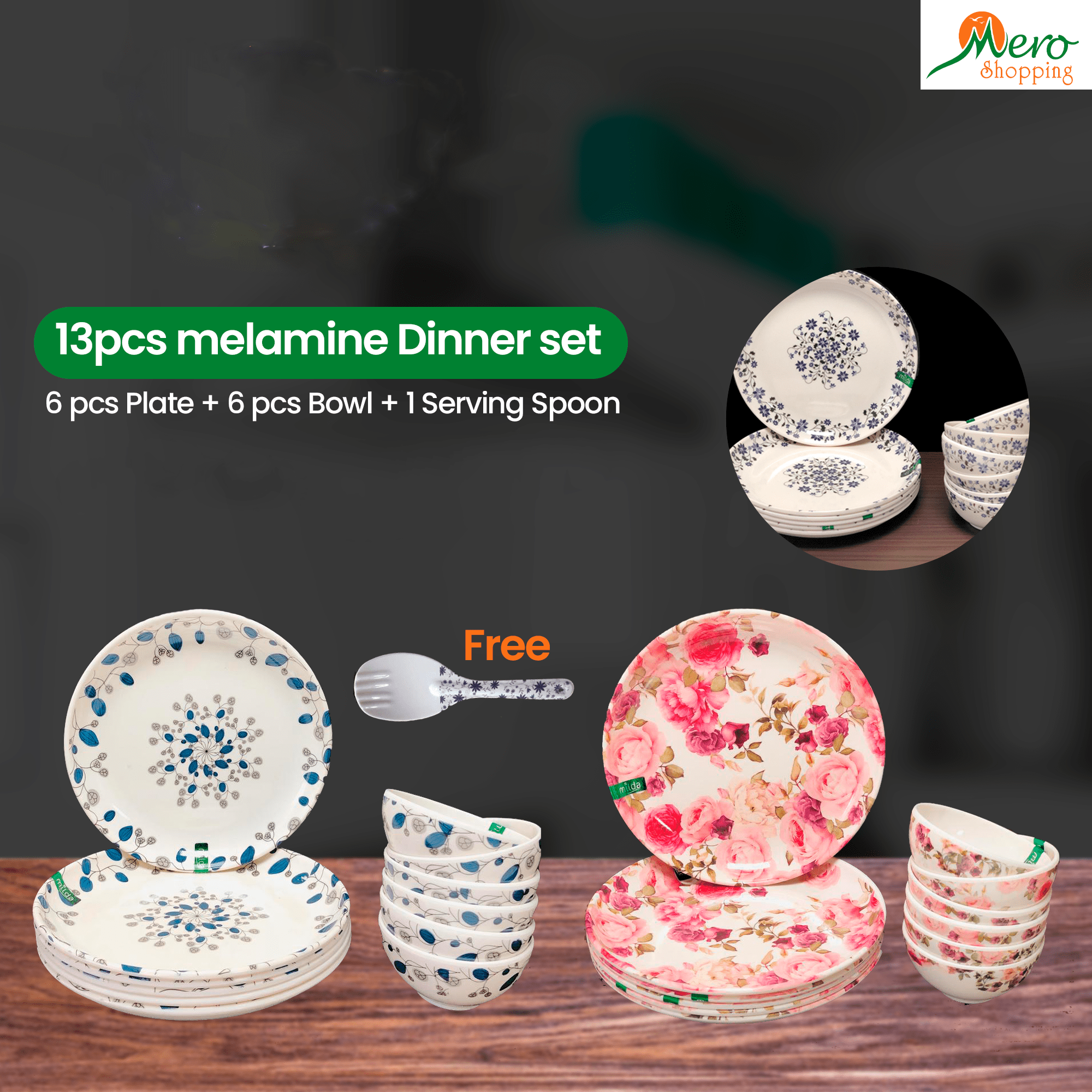 13 pieces Melamine Dinner set 