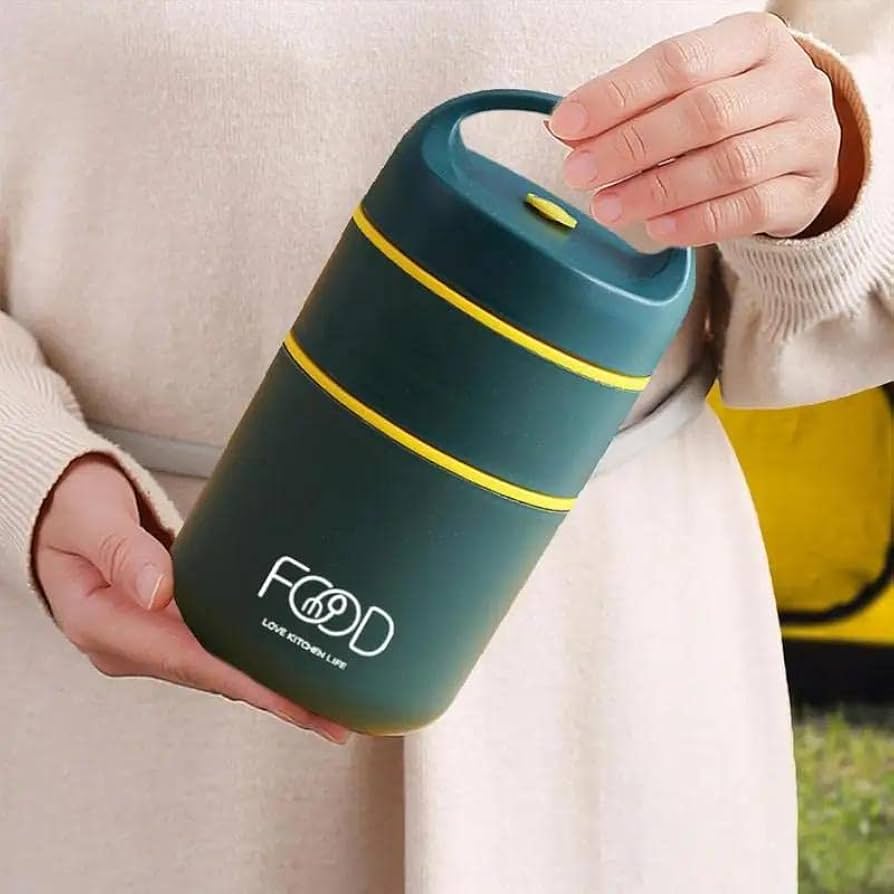 2 Layer Stainless Steel Thermal Lunch Box, Insulated Lunch Bag, Food Heater Device, Soup Cup, Thermos Bowls, Kids Bento Lunch Box