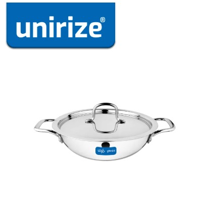 Unirize Triply Kadai 26cm with Stainless Steel Lid 