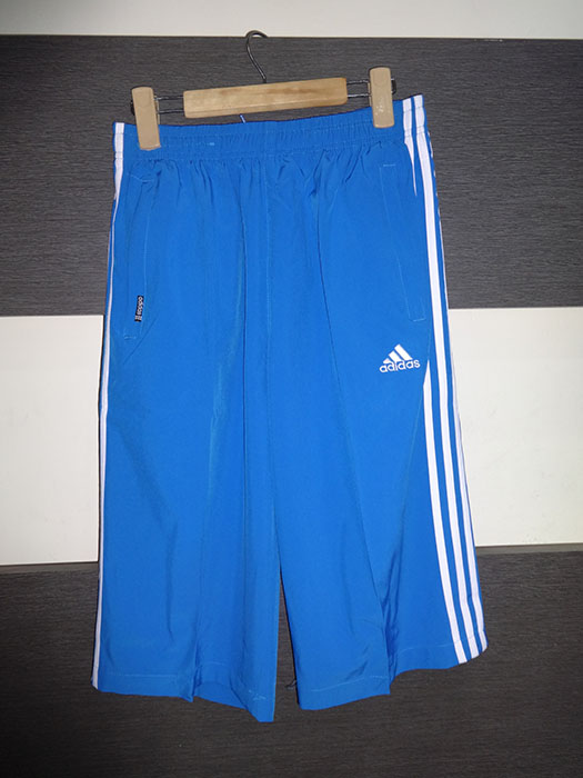 Adidas Blue With White Stripe Shorts 