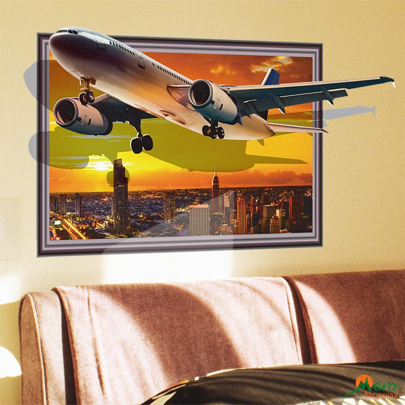 Airplane Flying Wall Stickers 