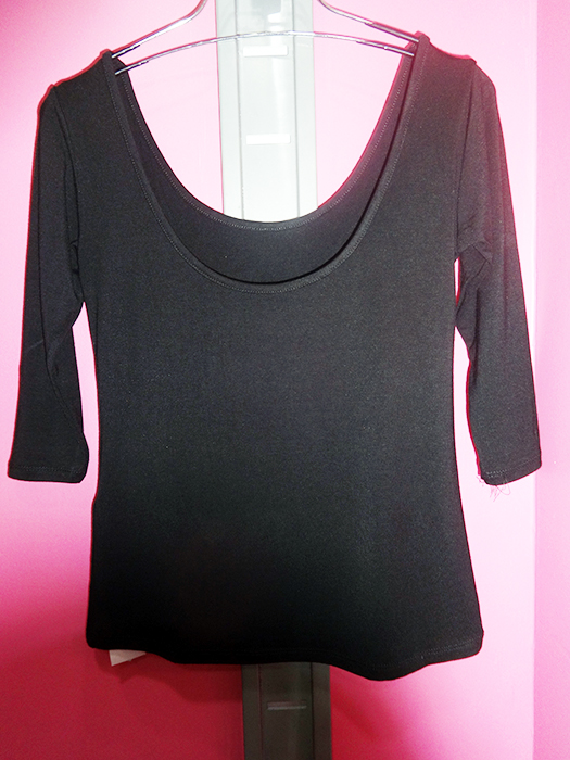 Black Crop Tshirt Round Neck