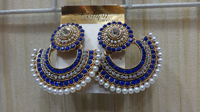 Blue & White Ramleela Earring 