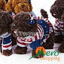 Cute American Flag Clothes Toy Poodle Plush Toy 