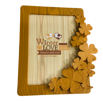 Table Plastic Photo Frames Flower Oak Wooden Effect Design 