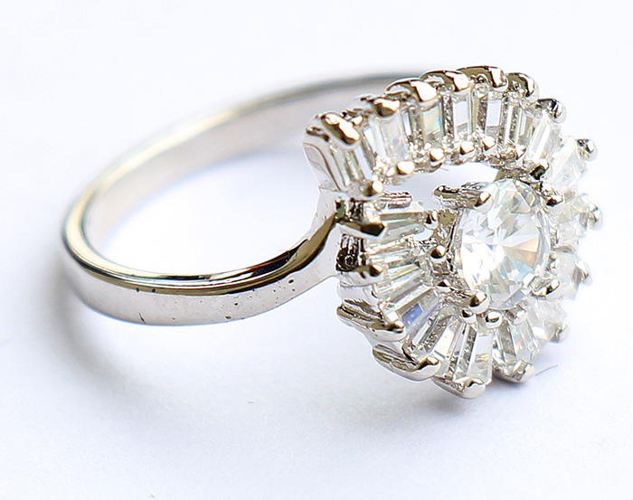 Elegant CZ SIlver PLated Ring 