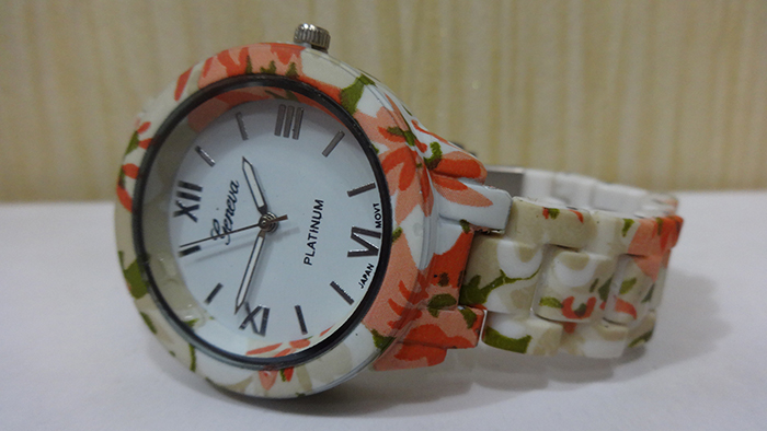 Flower Pattern White Watch 