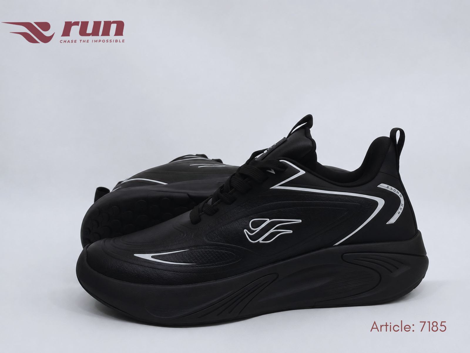 RUN Model 7185 Black Running Shoes for Men 
