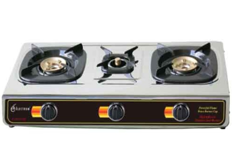 Gas Stove Three Burner Steel (CY389)