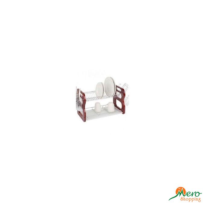 Laughing Buddha Plate Rack 2 Layer Wood Panel