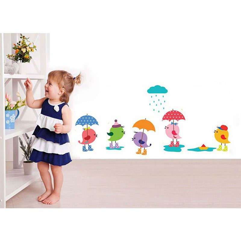 Buy Online Little Birds in The Rain Wall Stickers in Nepal , Little