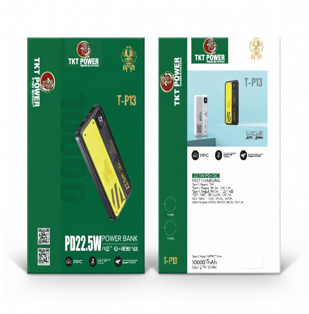 TKT T-P13 PD 22.5W Power Bank – Fast Charging Portable Charger 