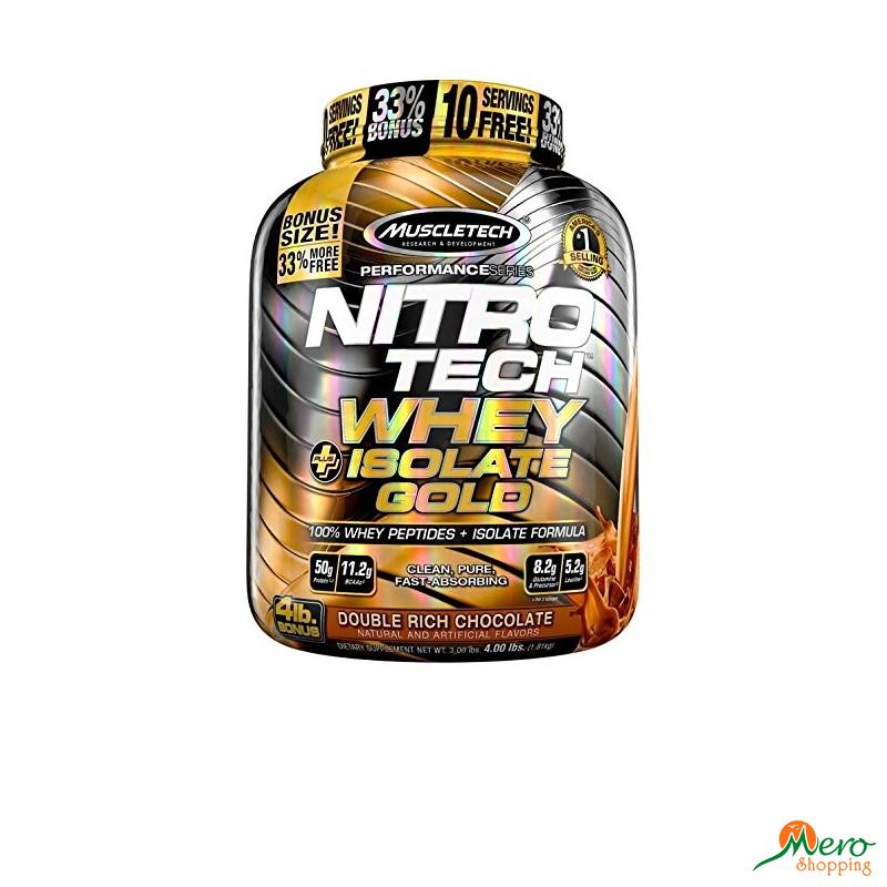 MT Nutrition nitrotech 100% Whey Gold(Whey Protein Isolate and Peptides 8Lbs) 