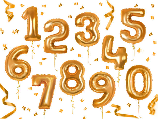 Gold Foil Number Balloon- 2 pcs 