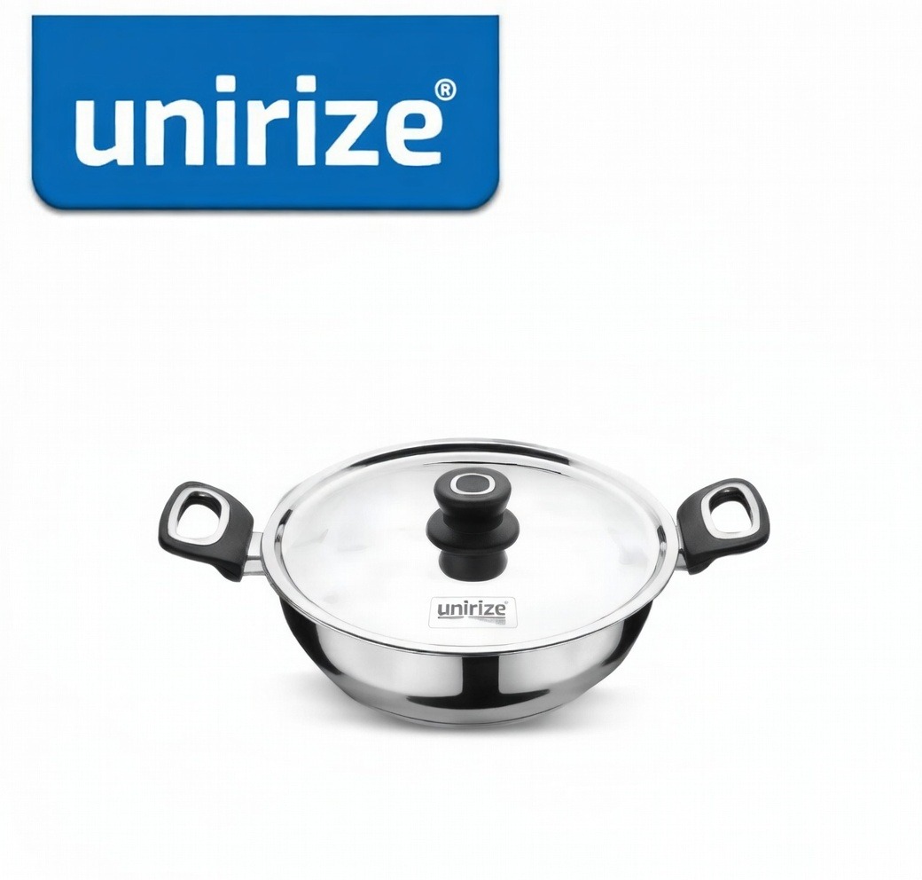 Unirize Triply Bottom Induction Kadhai with Stainless Steel Lid 