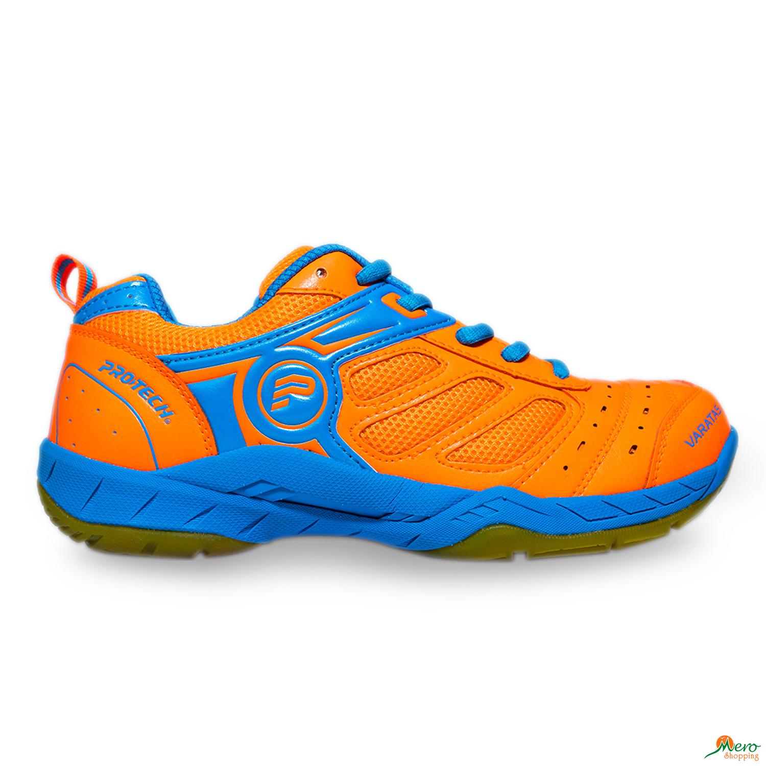 Protech varatas 6.0 Badminton Shoes (Blue/orange) 