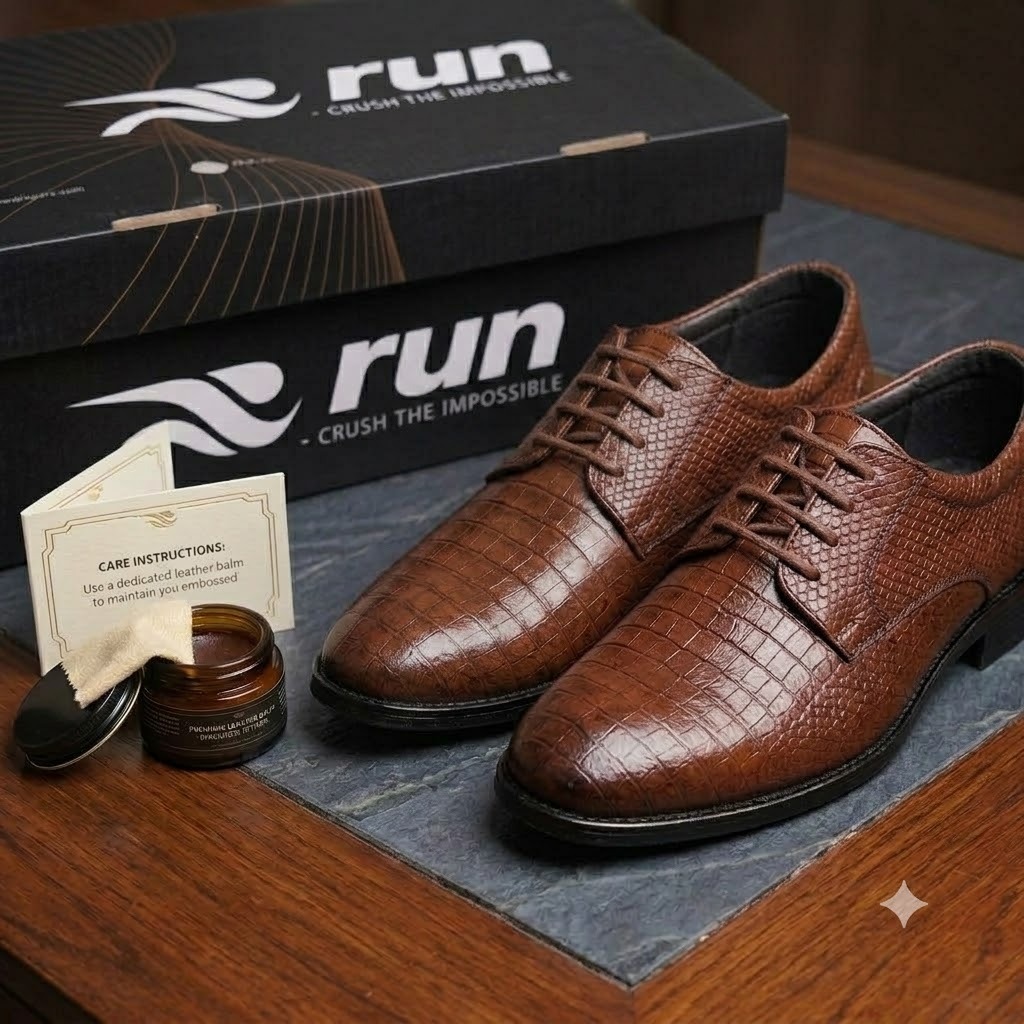 RUN ART 2290 Brown Formal Shoes for Men 
