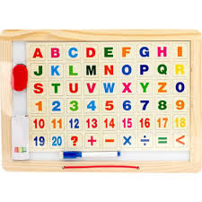 Black And White Board With Magnetic  Alphabet  