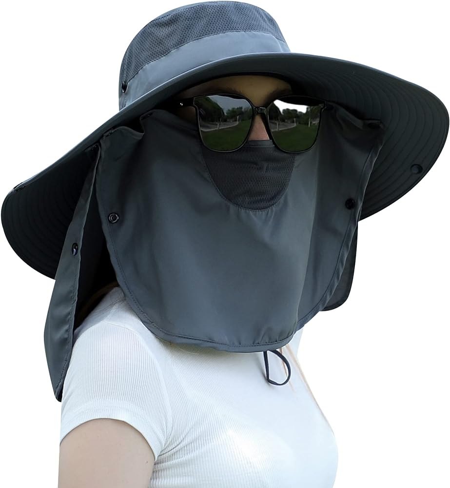 Sun Hat With Face Cover 