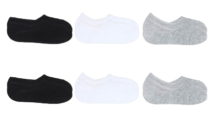 Pack of 6 Pairs of Men Plain Boat Shaped Loafer Socks (SML-2) 