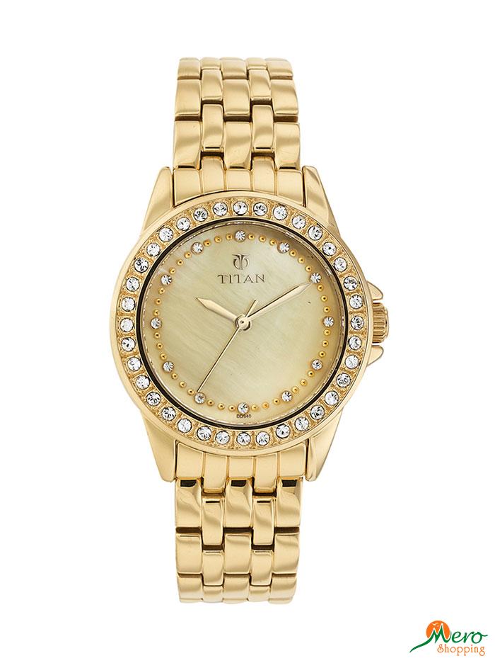 Titan 9798YM01 Purple Glam Gold Analog Watch - For Women 