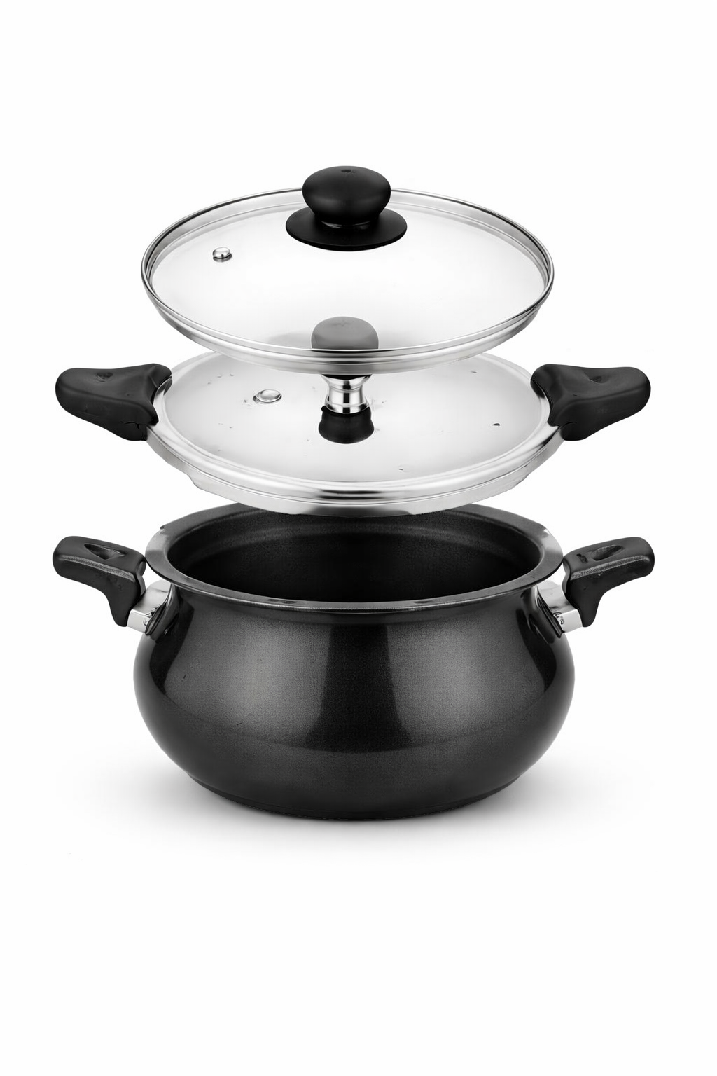 Ucook 2.5L Induction Hard Anodized Handi with Steel Lid 