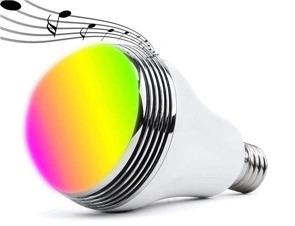Bluetooth Speaker Led Light, Wireless E27 Smart LED Light Bulbs Lamp Lighting with RGB Color Changing/Music Player/Smartphone App Controlled for Home