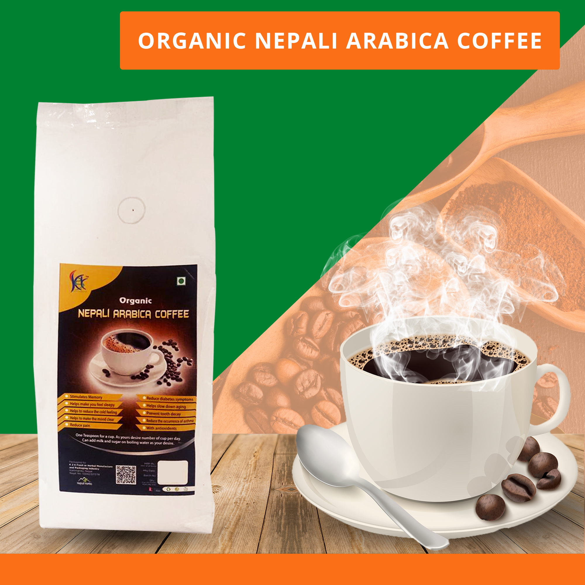 Organic Nepali Arabica Coffee - 0.5kg 
