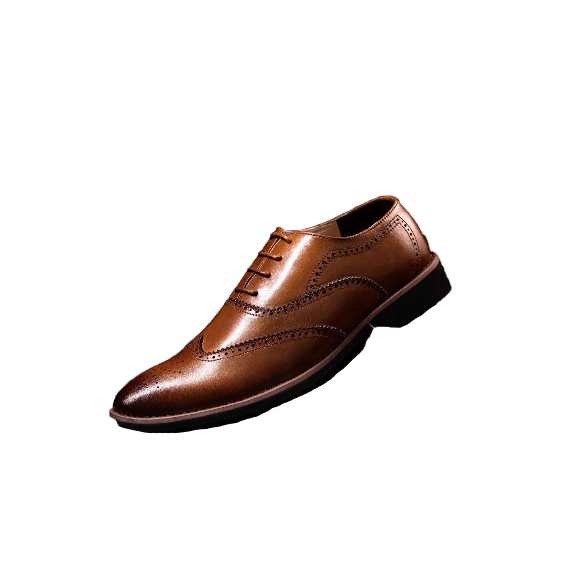  Tan Brogue Leather Shoes - Republic Leather 