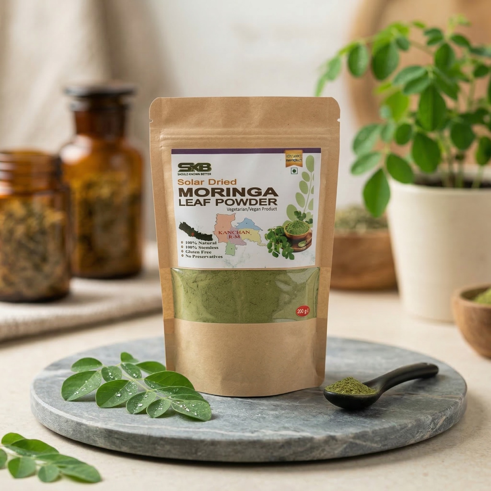 Solar Dried Moringa Leaf Powder 
